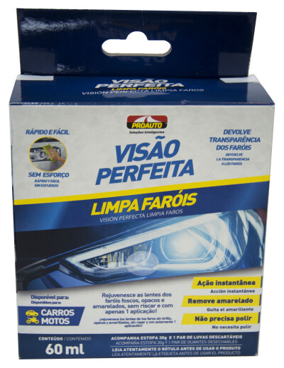 LIMPA FAROL 60ML VISAO PERFEITA PROAUTO